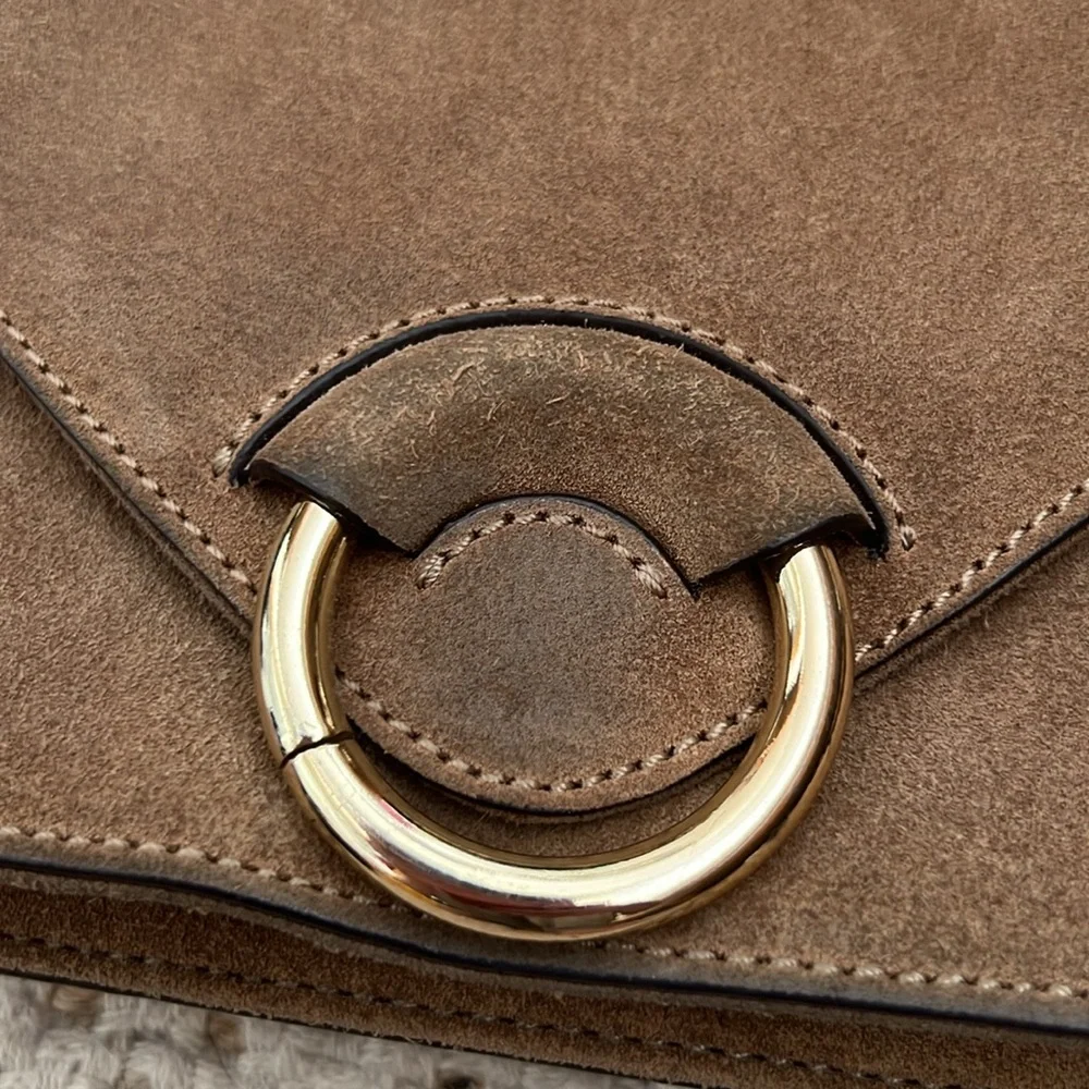Banana Republic Italian Suede Accordian Bag